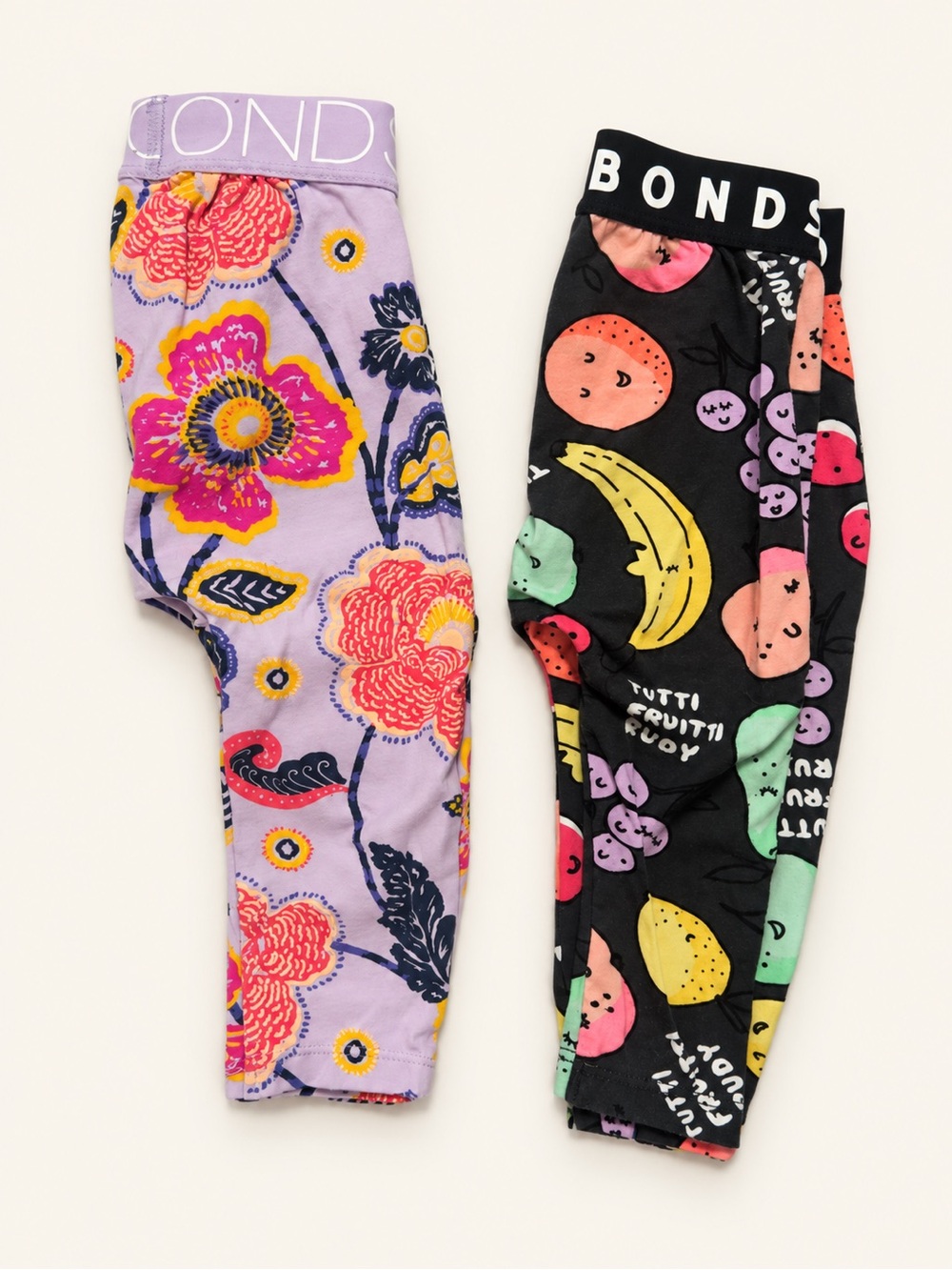 Bonds Kids Floral & Fruit Print Leggings - Purple & Black